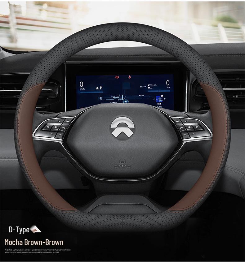 Genuine Leather Steering Wheel Cover for Nio ET5/ET5T, ES6, EC6, ET9, ET7, EC7 - Ultra-Thin