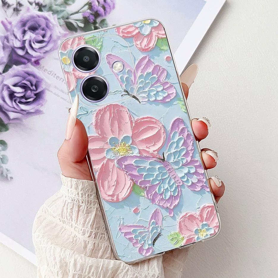 Чехол для Oppo A3 A3x 4G CPH2641 Роскошный Модный Расписной Чехол Прозрачный Силиконовый Чехол для Телефона Для Oppo A3x OppoA3 OppoA3x 4G Мягкий Чехол