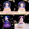 Cute Glowing Eight-tone Music Box Cherry Blossom Tree Rotating Crystal Ball Desk Decoration Gift Pink Bunny