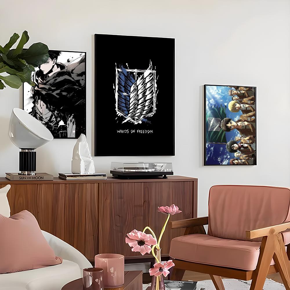 1 шт. Атака титанов постер самоклеящаяся художественная водонепроницаемая бумажная наклейка декор для стен кофейни бара