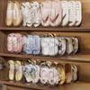 Space Saving Baby Shoe Rack Plastic Shoe Organizer Simple 4 Grids Shoe Storage Rack  Dormitory