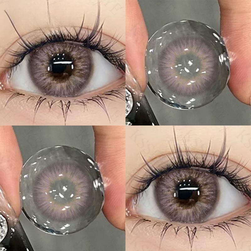 MillCreek Color Contact Lens OMG Series 2pcs/1Pair Soft Eye Dia 14.0mm for Yearly Used OMG Brown/grey/green/purple