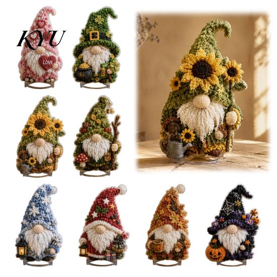 Valentine Day Handmade Gifts Gnome Fabric Poke Art Kit, Festive Designs, DIY Craft Three Dimensional Halloween Christmas Ornament for Holiday