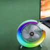Desk Fan For Summer Led 3 Speeds Rgb Powerful Quiet