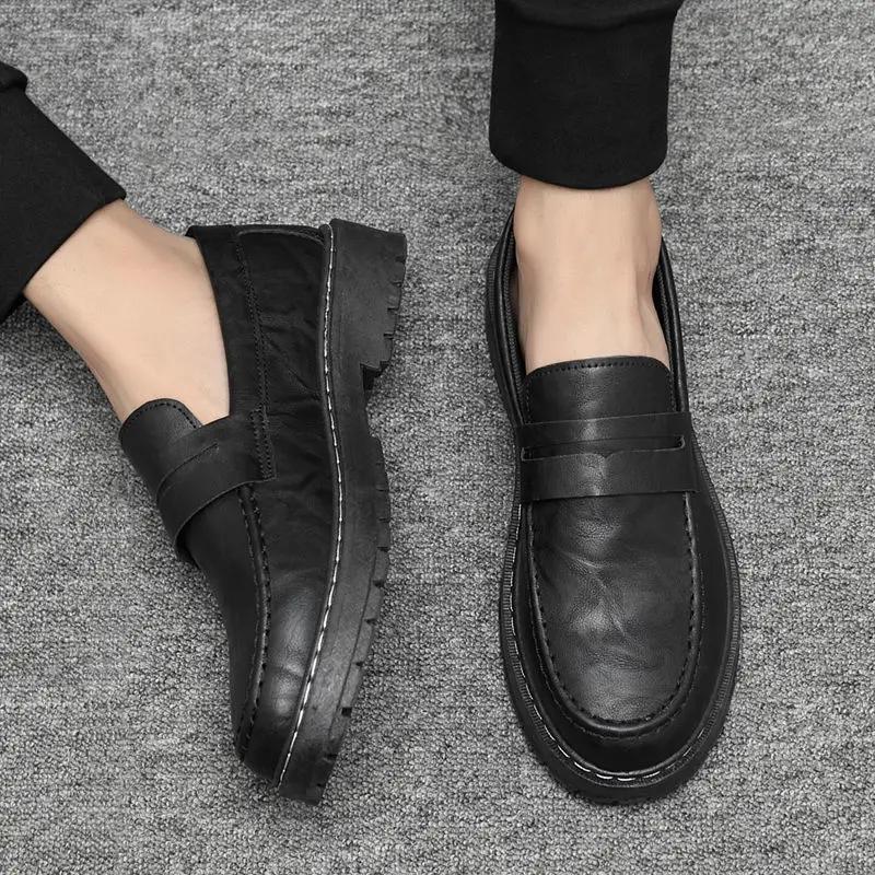 Slip-on Fashion 2024 Мужская повседневная обувь, увеличивающая рост, предложение на летнюю распродажу, удобная кожаная обувь для мужчин, общая тенденция