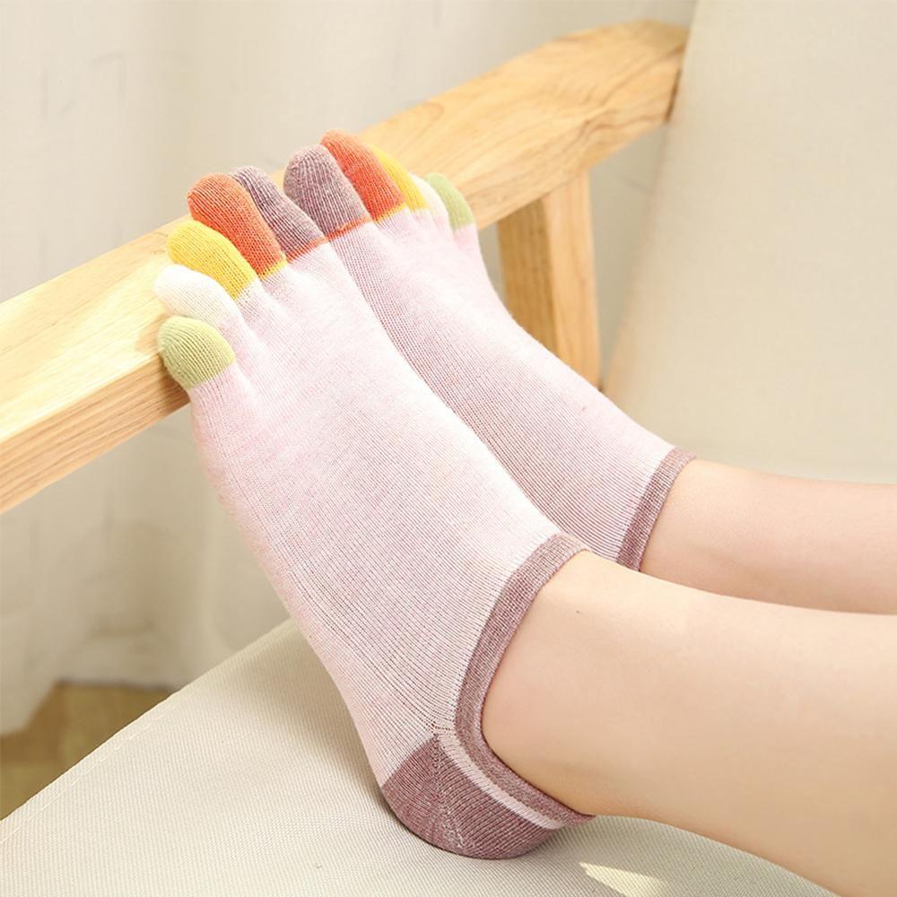 Женские Модные Дышащие Невидимые Потные Носки с 5 Пальцами, Носки до щиколотки, Носки с пальцами, Следки