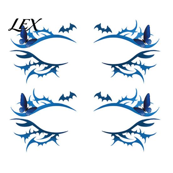 Removable Face Tattoo Stickers 2 Pairs Halloween Eye Stickers, Waterproof Temporary Decals with Costume Accessories Pumpkin Bat Spider Web, Easy Apply