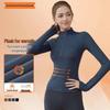 Международный флисовый йога-топ с полумолнией: Топ с длинным рукавом Slimming, Luxe для осени/зимы