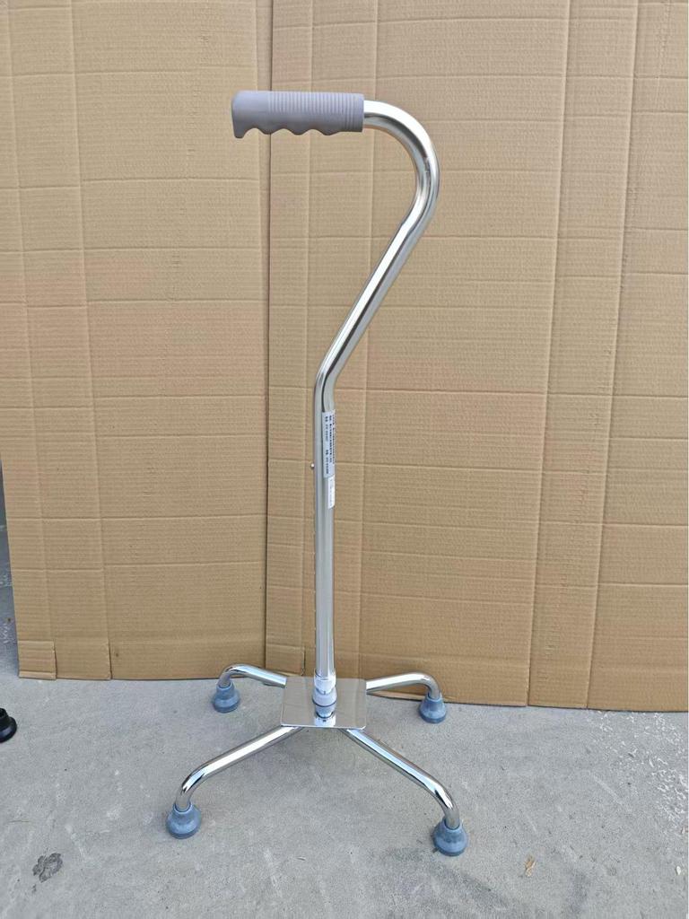 Регулируемая по высоте четырехопорная трость, телескопическая трость из алюминиевого сплава и нержавеющей стали для пожилых людей.