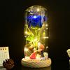 Valentine's Day Soap Rose LED Light Soap Flower Glowing Rose Glass Cover Ornament Christmas Gift Box