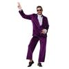 Vintage Disco Purple Velvet Suit Set Male Performers Stage Bar Nightclub Host Singer