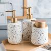 Nordic Ceramic Bathroom Hand Soap Bottle Reusable Lotion Refill Bottle Shampoo Dispenser Soap Bottle Bathroom Accessories