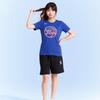 Nike Футболка X NBA Philadelphia 76ers с минималистичным принтом логотипа, круглым вырезом, удобным коротким рукавом, детские топы, синяя 3Z2B7BBWZ-76R