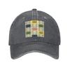 orla kiely multi stem flowers colorful flowers Washed Denim Cap Baseball Caps Adjustable Hat Summer Unisex Baseball Hats