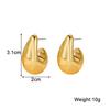 Big Waterdrop Smooth Gold Color Round Stud Earrings Unique Exaggerate Geometric Personality Women Jewelry Earring