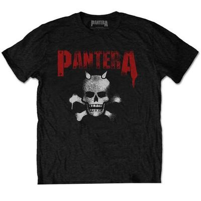 Pantera унисекс взрослая хлопковая футболка с трафаретом и принтом в виде рогатого черепа на спине
