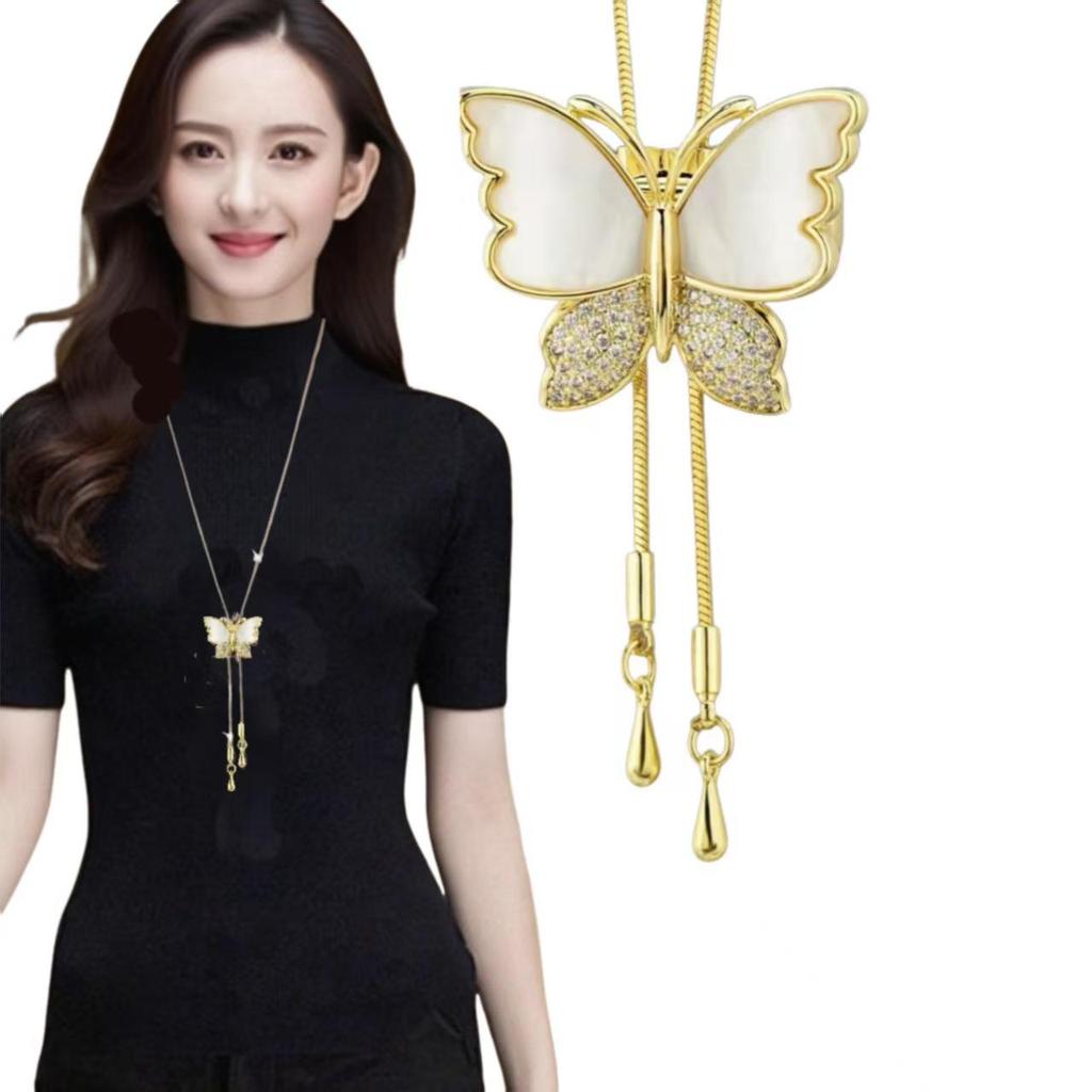 Элегантное ожерелье-цепочка с кисточкой для женщин - Универсальный, высококлассный европейский и американский дизайн для осенне-зимней моды