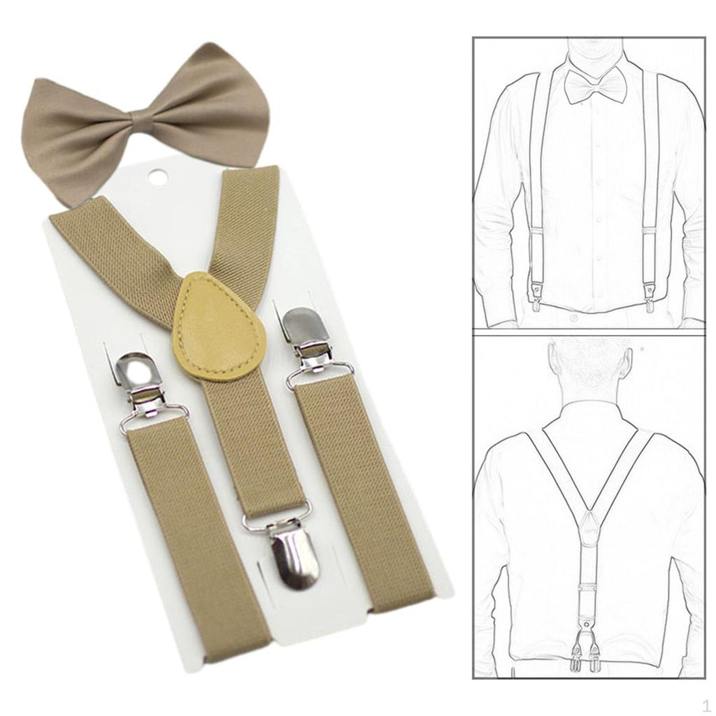 Детские подтяжки для галстука-бабочки с 3 зажимами на спине, регулируемая поддержка для джинсов для вечеринок и торжественных мероприятий