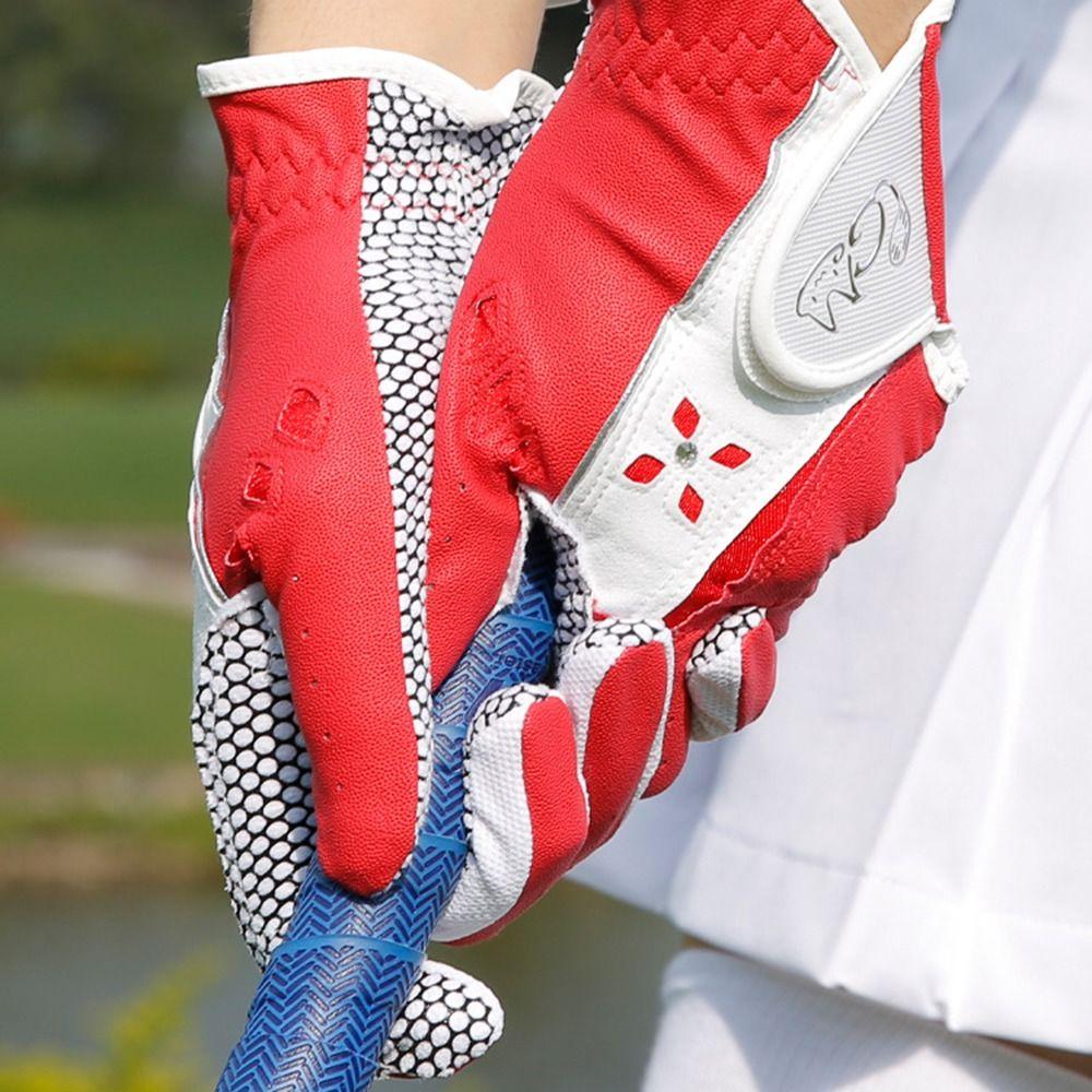Comfortable PU Leather Golf Mittens Wear Resistant Full Finger Golf Gloves Outdoor Sports