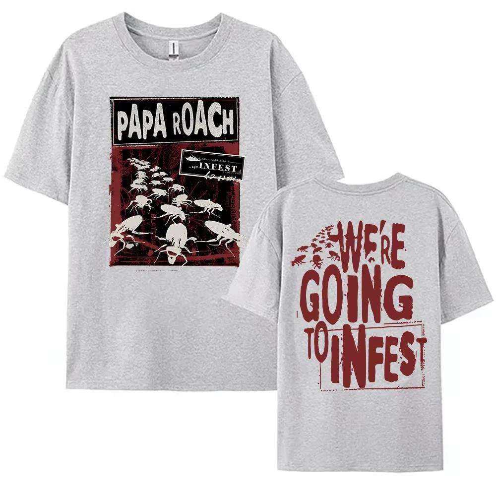 PAPA ROACH Футболка Рок-группы Хлопок Летняя Мужская Хип-хоп Повседневная Уличная Жилет с Графическим Принтом Свободная Женская Футболка
