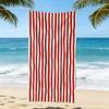 Classic Red White Thin Vertical Stripe Beach Towel Multiple Sizes For Retro Summer Seaside Sunbathing Portable Towel