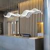 Acrylic Ribbon Chandelier for Hotel Reception, Bar, or Tea Room – Modern Minimalist Design