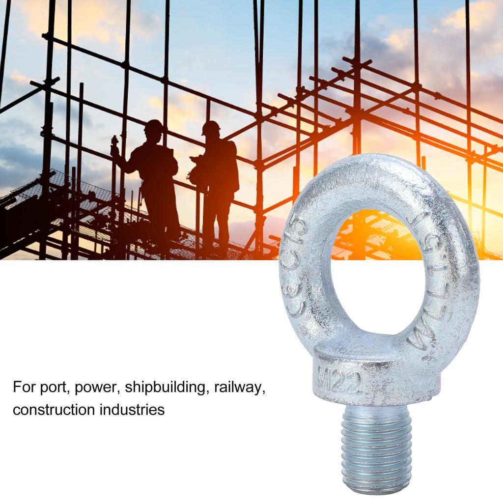 2 шт. Подъемные кольцевые болты Оцинкованная углеродистая сталь Рым-болты Глубокая резьба Подъемный болт с плечом M22
