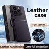 Magnetic Leather Phone Case For iPhone 16 13 12 11 Pro Max Matte Cases For iPhone 15 14 Pro Max 16 Plus 16E Lens Protector Cover