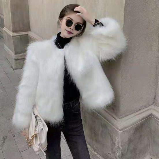 Женская куртка из искусственного меха осень-зима теплое свободное плюшевое пальто повседневное женское