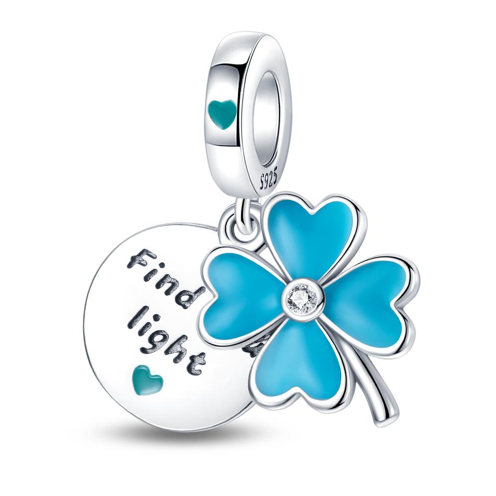 Copper Lucky Four Leaf Clover Series Charms Beads Fit Original Fine Braceletsdiy Jewelry Gifts Accessory