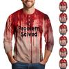 Men's Halloween Print Raglan Dralan Three-quarter Sleeve Casual Top