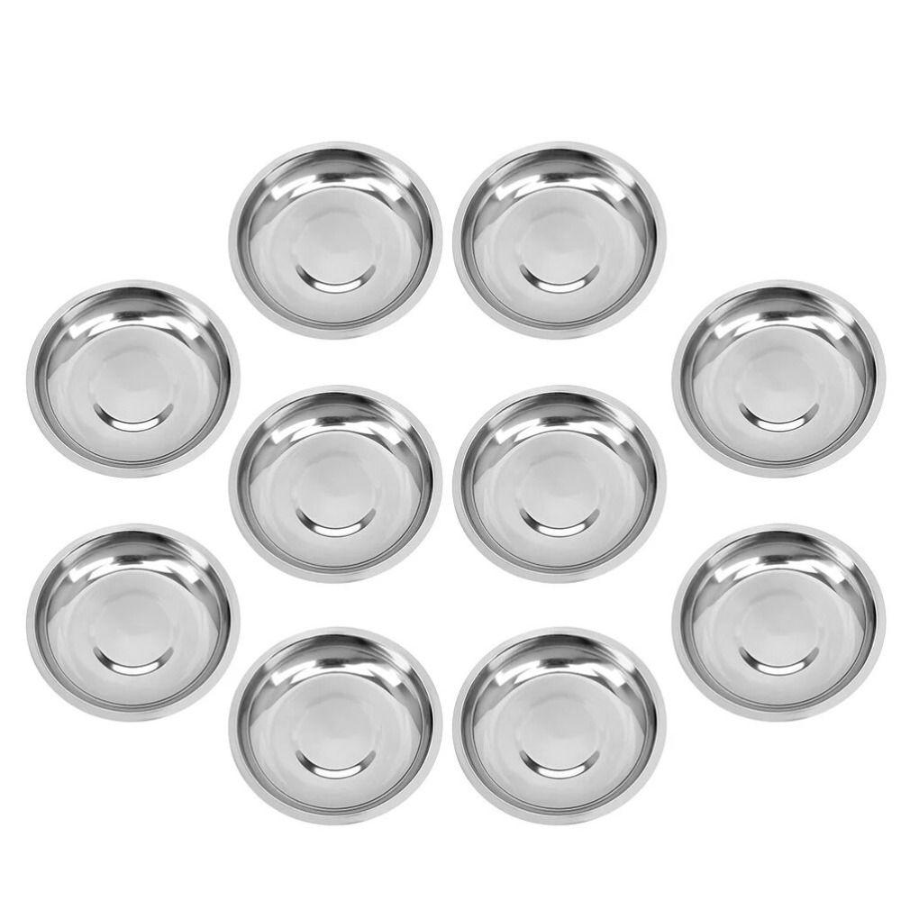 Stainless Steel Small Sauce Dish Round Dessert Dish Appetizer Condiment Tray Spices