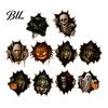 Easy Wall Decor Halloween Break-in 3D Decals, Illusion Effect Spooky Breaking Through Stickers for Theme Parties Sticker, Horror Ghost Witch