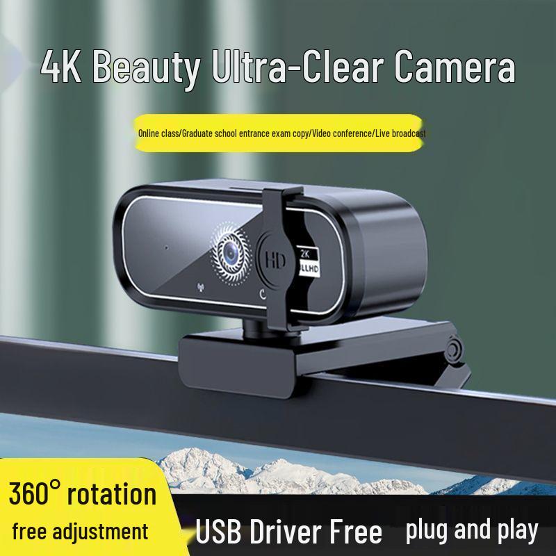 4K Ultra HD Потоковая камера с микрофоном для онлайн-занятий и конференций