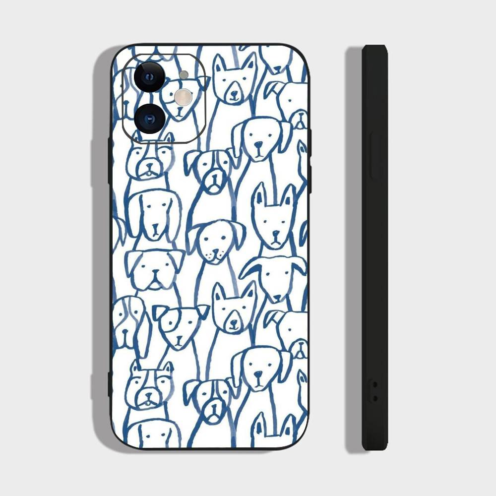 Милый рисунок для iPhone 13,17,11,12,16,14,15,Plus,Pro Max Мягкий силиконовый черный чехол для телефона
