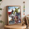 Disney Oil Painting DIY Digital Painting Avengers Heroes Action Scene HandPainted Wall Art for Living Room and Entryway.