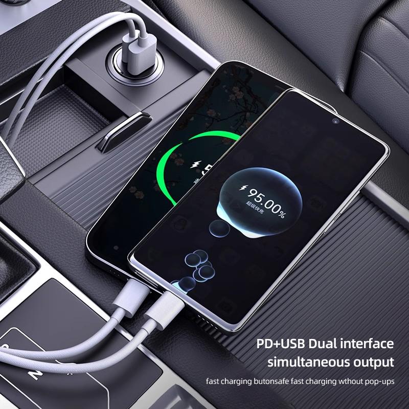 VLKO3 Car Fast Charger USB Type-C Charging Adapter Accessories For Citroen C5X C3 C4 Aircross Picasso Cactus Celysee e-C3 e-C4 C6 C1