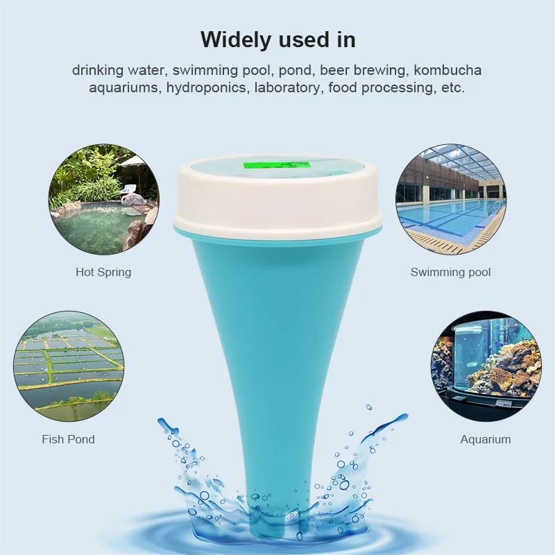 Плавающий интеллектуальный анализатор воды для бассейна 6 в 1 pH, хлор, электропроводность, TDS, ОВП, тестер температуры для воды в спа-бассейне с приложением Bluetooth