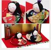 Osaka Choseido Compact Mini Hina Dolls Includes Name Engraving and Wooden Plaque Chirimen Fabric Hina 22cm Yuzen Dyed Elegant Hina Dolls - (Shipped