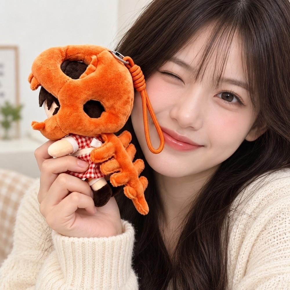 Plush Hoodie Dinosaur Skeleton Doll Hat With Lanyard Cotton Doll Clothes Desk Display Ornament