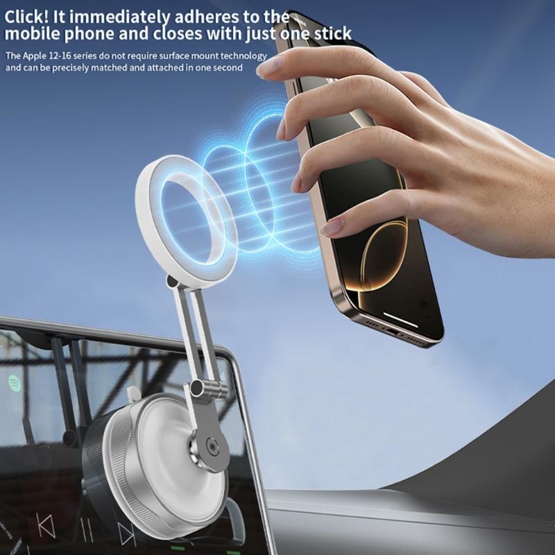 Car Phone Holder Strong Magnets & Vacuum Suctions Cup Adjustable Car Phone Mount, Phone Holder for Desk