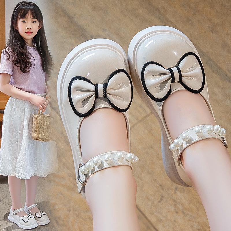 Весенне-летние туфли из маленькой кожи для девочек, черные кожаные туфли с бантом, в британском стиле, туфли для выступлений принцессы Мэри Джейн, новые супермягкие