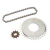 410 Drive Sprocket Chain Combo 38 Links Chain Golden 11T Type H Gear Steel Sprocket Chain Kit for Electric Bikes
