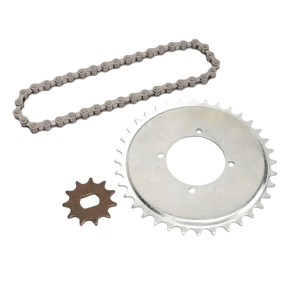 410 Drive Sprocket Chain Combo 38 Links Chain Golden 11T Type H Gear Steel Sprocket Chain Kit for Electric Bikes