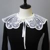 Eugen Embroidered False Collar, White Transparent Decorative Collar, Shawl Collar.