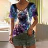 Summer Women's T Shirt Tee 3d Cat Print Daily Weekend Fashion Short Sleeve Fashion Funny V Neck Casual T-Shirts For Woman