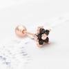 Black Flower Cubic 14K Rose Gold Needle Piercing