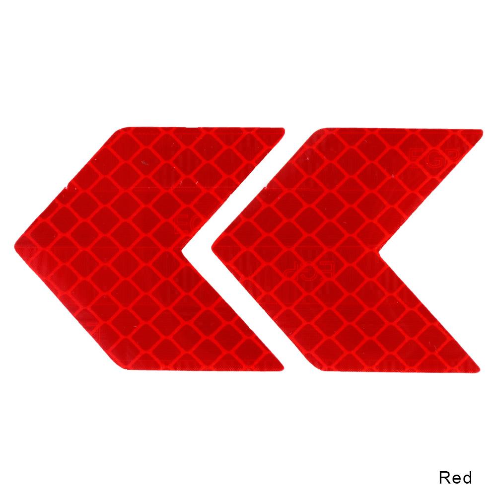 2Pcs Car Reflective Sticker Arrows Pattern Warning Decals For Motorcycle Auto Tail Bar Bumper Safety