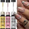 5ml Super-Bright Metallic Nail Painting Liner Gel Polish Silver/Gold/Rose Gel Nail Polish Semi Permanent UV Nail Art Verni