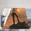 Tomb-Raider Lara Croft Fashion Blanket Survival Video Game Flannel Vintage Breathable Throw Fashion Blanket for Bedding Lounge Winter Travel